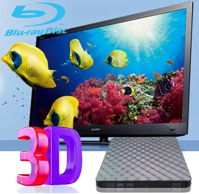 Alt view image 2 of 7 - WRIARICH External Blu ray Drive DVD/BD Player Read/Write Portable Blu-ray Drive USB 3.0 CD DVD Burner 3D Blu RAL Drive Compatible with/Win7/Win8/Win10/ Mac OS Blu ray Burner