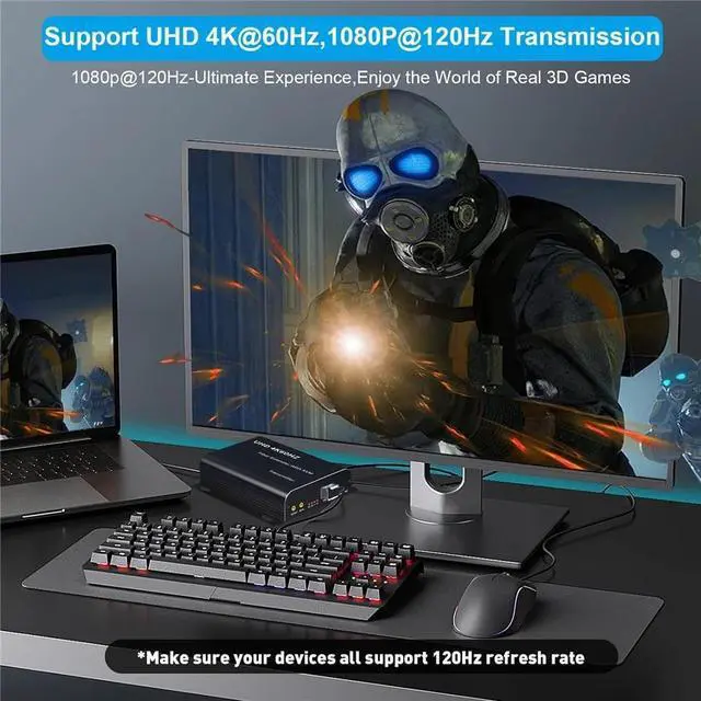 Alt view image 5 of 7 - WRIARICH 4K HDMI KVM USB Extender with Loop Out Over LC Fiber Optic up to 20KM, KVM HDMI Fiber Optic Extender Zero Latency 4K@60hz HDMI Extender, HDMI Loop, IR Control, Mouse and Keyboard KVM