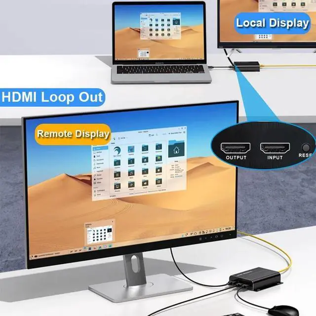 Alt view image 4 of 7 - WRIARICH HDMI KVM Fiber Extender Video Resolution Up to 4K@60Hz HDMI to Fiber Converter Transmission Distance Over LC Single Mode Fiber Optic Up to 20km 10Gbps Support USB Mouse Keyboard KVM