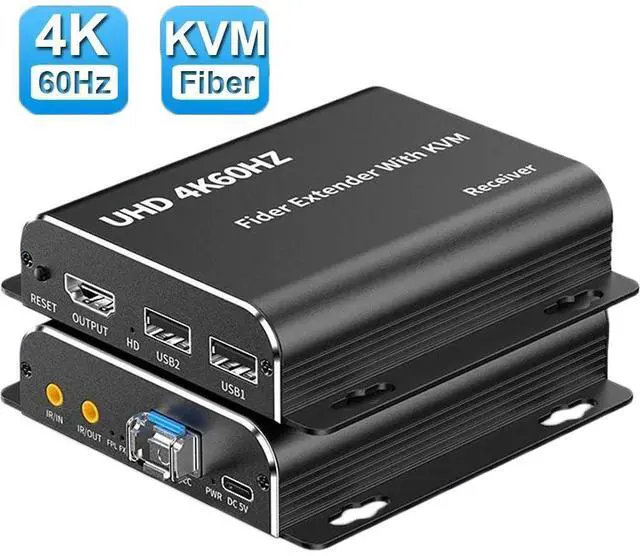 Main image of WRIARICH 4K 60hz HDMI KVM Fiber Extender Multifunction HDMI Video Optical Transceiver 4K Full HD HDMI to Fiber Converter Single-Mode Up to 20KM Support USB Mouse Keyboard KVM