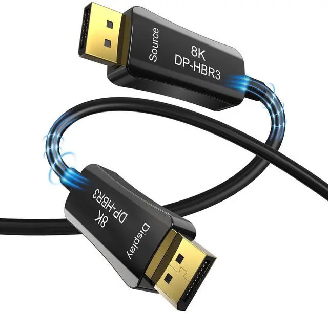 Main image of WRIARICH 330FT DP 1.4 Optical Fiber Cable Displayport 1.4 8K@60Hz 4K 144Hz 32.4Gbps for HDTV Projector RTX 3070 3080 (In Wall)