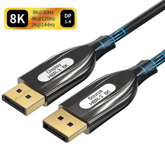 Main image of WRIARICH 8K Fiber Optic Displayport 1.4 Cable 164 Ft, Active Optical DP to DP Cable Support 8K@60Hz 4K@144Hz 2K,32.4Gbps,HBR3,HDCP2.2,HDR,VR Headset,Graphics,Slim and Flexible Display Port Cord