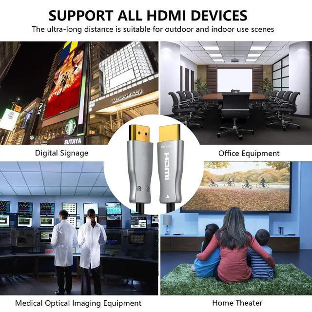 Alt view image 7 of 7 - Fiber HDMI Cable 4K60HZ HDR 1M/2M/3M/5M/10/20/30/50M Light Speed HDMI2.0b Cable, Supports 18.2 Gbps, ARC, HDR, HDCP2.2, 4:4:4/4:2:2/4:2:0, Ultra Slim and Flexible HDMI Optic Cable with, 50M/164ft