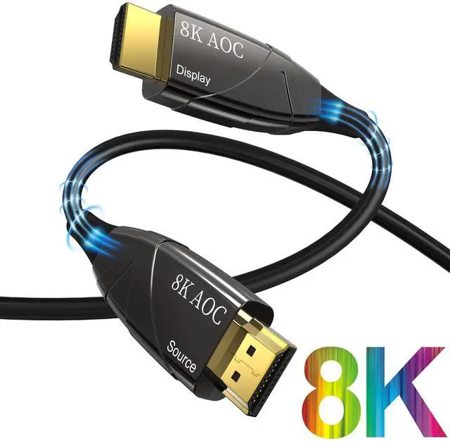Main image of 8K AOC Fiber Optic HDMI 2.1 Cable 160ft,LUOM HDMI 2.1 CL3 Rated 8K@60Hz 4K@120Hz Vision 48Gbps and eARC D-o-l-b-y Atmos - HDCP 2.2/2.3 for PS5 PS4 Xbox Nintendo Switch Roku QLED 8K Apple TV Projector