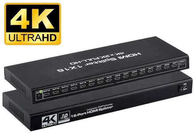Main image of WRIARICH HDMI Splitter 1x16 ,LUOM 1 in 16 Out HDMI Splitter Audio Video Distributor 3D & 4K x 2K Box for HDTV, STB, PS16, PS16 Pro Blu-Ray DVD Player, Projector Etc