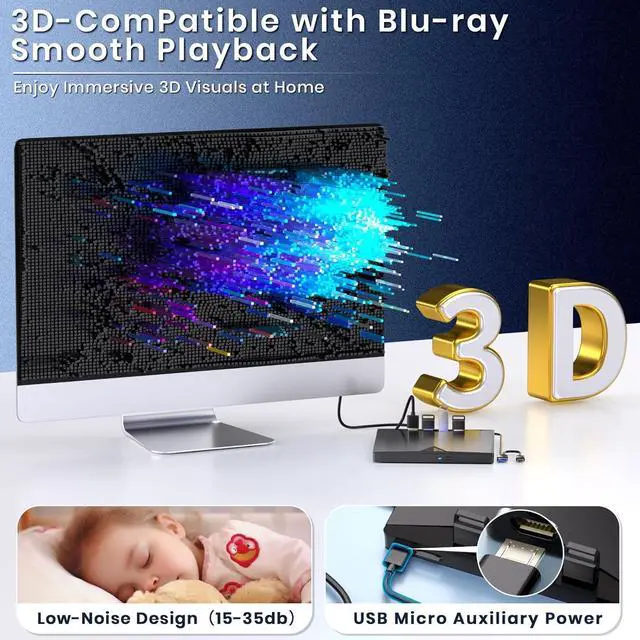 Alt view image 2 of 7 - WRIARICH 6 in 1 New External CD DVD Bluray Drive, USB 3.0 Cool DVD/CD/BD Burner Blu ray Player Reader Writer Drive with Card Reader and 4*USB3.0 Ports for Laptop MacBook PC Windows Linux Mac OS