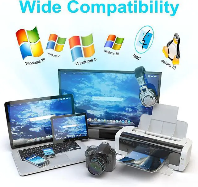 Alt view image 6 of 7 - WRIARICH 4K@60Hz HDMI KVM Switch 2 in 2 Out Box, Share 2 Computers to Dual Monitor USB KVM Switcher Adapter, Support Hotkey Switch, Support Wireless Keyboard and Mouse, USB Disk, Printer, USB Camera