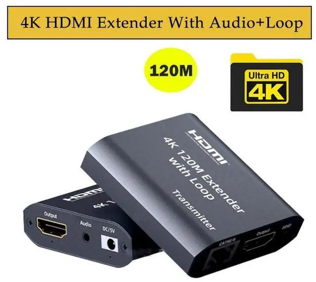 Main image of WRIARICH HDMI Extender Over Cat5e/6 Ethernet up to 120m(394fts), 4K 30Hz, Lossless Transmission