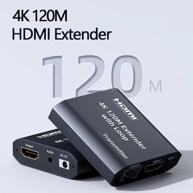 Main image of WRIARICH HDMI Over Ethernet Extender Over CAT5e/CAT6/CAT7 Cable 4K @ 30Hz - Upto 394 FT - Supports & 3D, HD Audio