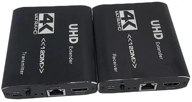 Main image of WRIARICH 4K HDMI over Ethernet Extender over Cat5e/Cat6/Cat7 Cable upto 393 Feet 4K, Full HD, Local Loop Out Option, with IR Control. Transmitter and Receiver Kit