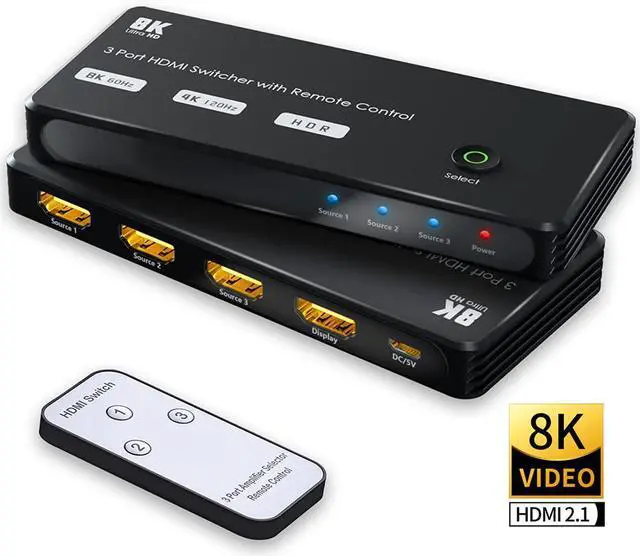 Main image of WRIARICH HDMI Switch with IR Remote,LUOM hdmi Switcher 3 in 1 Out Ultra 8K HD Directional Switch 8K@60Hz 4K@120Hz High Speed 48Gbps Switch 8K hdmi Splitter ps5 Support Xbox X PS5 luminum Shell
