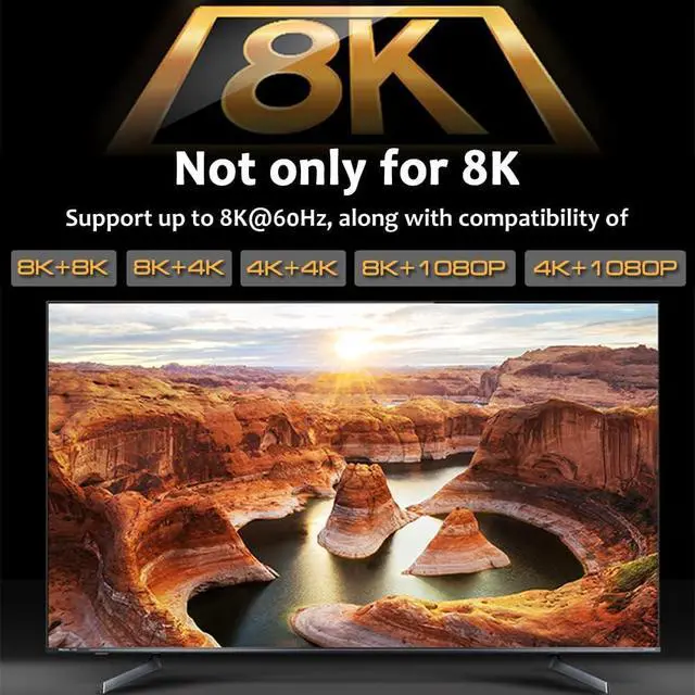 Alt view image 2 of 7 - WRIARICH HDMI 2.1 Switcher 5 in 1 out 8K/60Hz HDMI Splitter for XBOX 360 PS4 Smart Box 5 in 1 out HDMI 2.1 Switch Adapter Supports Ultra HD Dolby Vision, 48Gbps, HDR10, HDCP 2.3 & 3D - OZ8Q5