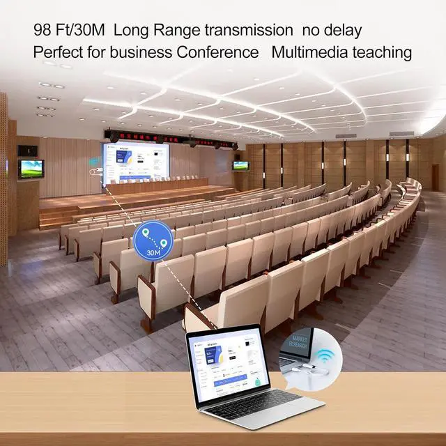 Alt view image 6 of 7 - WRIARICH Wireless Hdmi Transmitter and Receiver, Wireless HD Extender Plug & Play 2.4G/5G Portable Wireless HDMI Extender Kit for Streaming Video and Audio to Monitor from Laptop/Pc/Tv Box/Projector