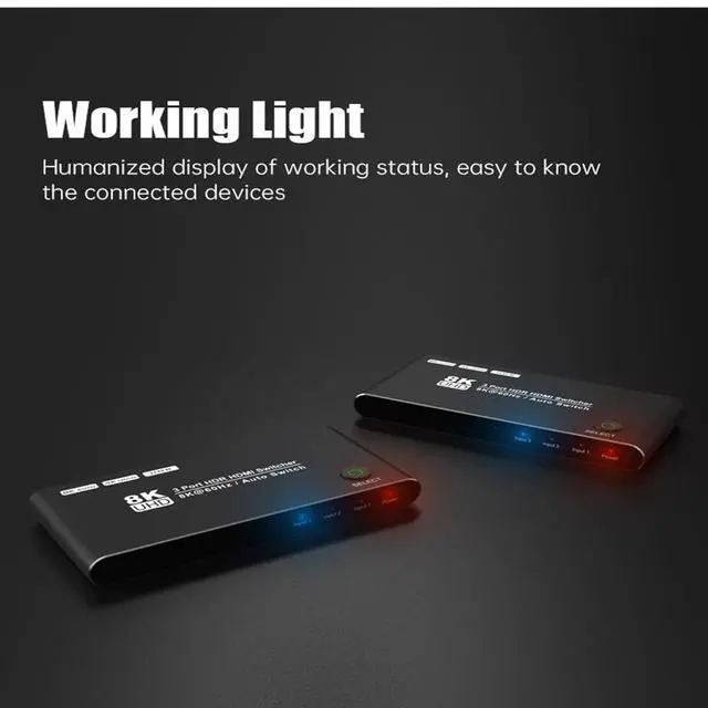 Alt view image 5 of 7 - WRIARICH HDMI Switcher, Ultra HD 8K High Speed 48Gbps Directional Switch Only 3in 1out 8K@60Hz 4K@120Hz Splitter Converter (8K)