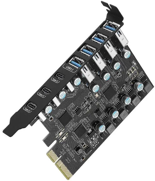 Main image of WRIARICH USB3.2 Gen2 PCIE Expansion Card, 7 Ports 10Gbps High Speed Transmission Stable Power USB 3.2 Front Expansion Card, 7 External USB3.2 Ports (3X USB C - 4X USB A)