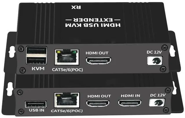 Main image of WRIARICH HDMI KVM USB Extender, HDMI KVM Extender HD 1080P@60HZ Up to 6m(196ft),HDMI Extender Over Cat5e/6 with Loop Out Function - USB Keyboard Mose Support and IR Control