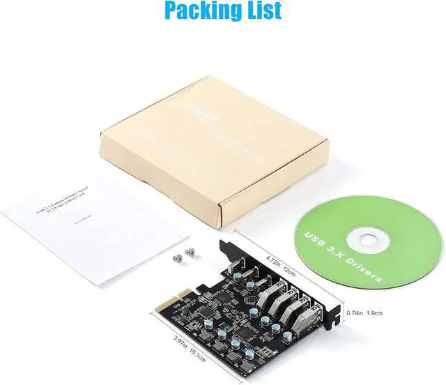 Alt view image 7 of 7 - WRIARICH 7-Ports PCI-E to USB 3.2 HUB(3X USB C - 4X USB A 3.2) PCI Express Expansion Card Adapter 10Gbps for Motherboard, Fits PCI Express x4, x8 or x16 socket.