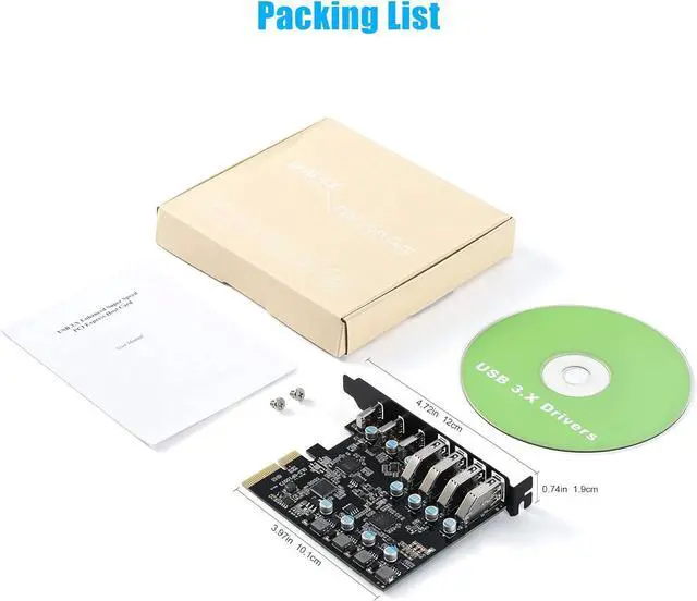 Alt view image 7 of 7 - WRIARICH 7-Ports Superspeed 10Gbps USB 3.2 Gen2 PCI Express Expansion Card for Windows 11, 10, 8.x, 7, Vista, XP Desktop PCs, Built in Self-Powered Technology, (3X USB C - 4X USB A)