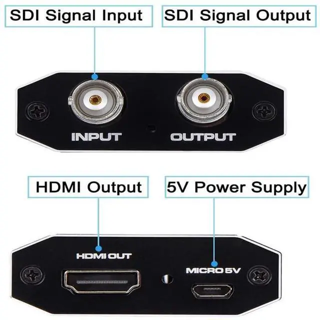 Alt view image 2 of 7 - WRIARICH 1080P SDI to HDMI Converter, SDI in HDMI Out SDI Loopout, 1080P Auto Format Detection Stereo Audio De-embedder (OZH5-1)