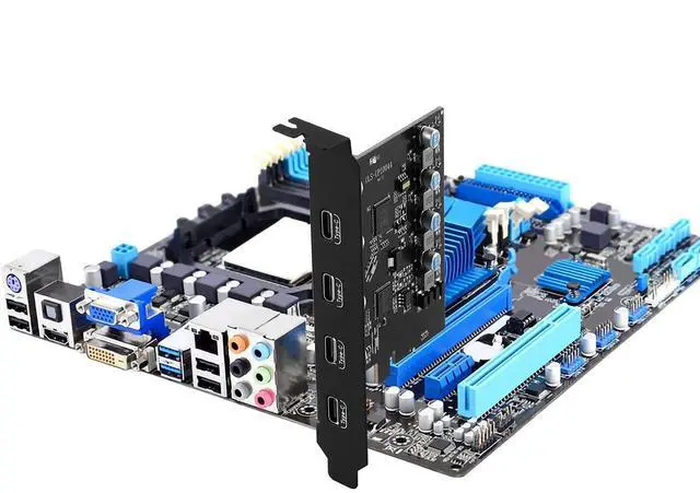 Main image of WRIARICH 4Port USB-C PCIE Expansion Card, 10Gbps High Speed Transmission Stable Power USB 3.2 Front Expansion Card, 4 External USB3.2 Ports