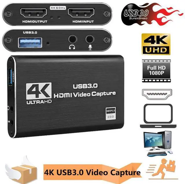 Main image of WRIARICH USB3.0 2.0 4K Video Capture Card HD 1080P Game Grabber HDMI-compatible Capture Card with Micr & HDMI Loop-Out, For Youtube Live Streaming