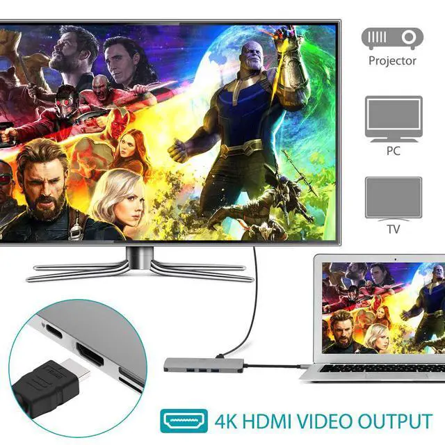 Alt view image 7 of 7 - USB C HUB, USB C Docking Adapter,9 in 1 USB Type C Adaptor With 4K HDMI,3 USB 3.0 Ports,SD TF Card Reader,60W Power Delivery, Audio/Mic Compatible For MacBook Other Type C Laptop and Some Mobile Phone