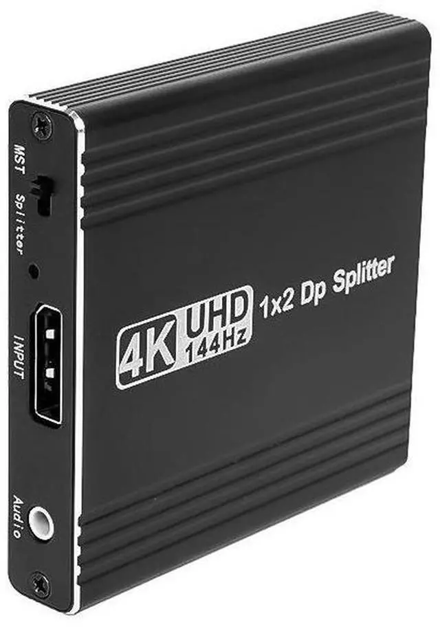 Main image of WRIARICH 2-Port DisplayPort 1.4 Splitter with Audio Extractor, DP to 2x DP Multi-Monitor Adapter, Dual 4K 144Hz MST Hub, Support 4K@144Hz 120Hz 60Hz, Support MST Extend/Mirror Mode