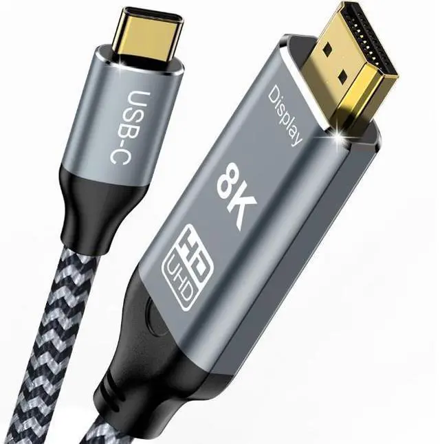 Main image of 4K120Hz USB C to HDMI Cable 10Ft, 8K@60Hz USB Type C to HDMI 2.1 Adapter Cable 48Gbps HDR HDMI Cable Compatible with Thunderbolt 4/3 MacBook Pro/Air iPad 2022 iMac, Surface, XPS, Galaxy S22/S21