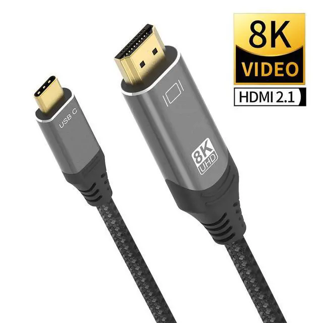 Main image of WRIARICH USB C to HDMI 2.1 Adapter Cable - 8K 30Hz HDR - 4K 120Hz - 1080P 240Hz - 10ft Cable - for MacBooks, PCs, iPads, Projectors, Ultrawide displays, Monitors, TVs Thunderbolt Compatible