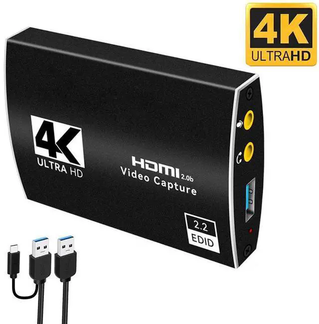 Main image of WRIARICH 4K@60Hz HDMI Video Capture Card with Mic & 3.5mm Audio 1080p 60fps Board Game Capture Card USB3.0/Type-C Recorder Box Device for Live Streaming Video Recording Loop Out