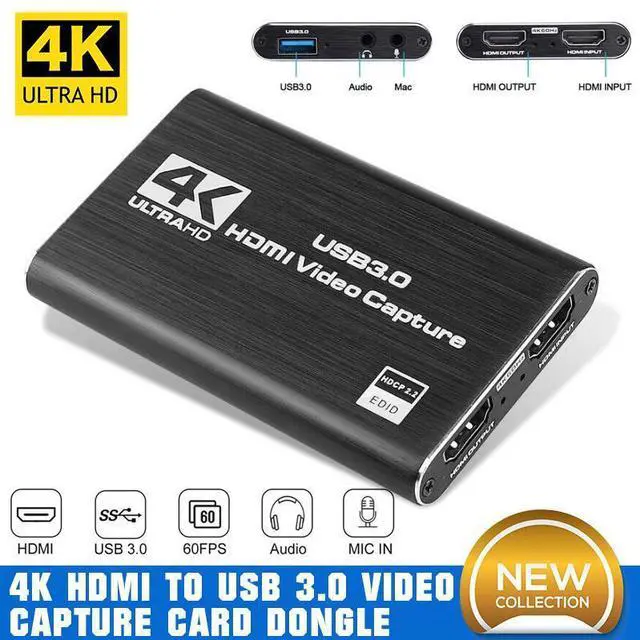 Main image of WRIARICH Video Capture Card with Loop Out, HDMI USB 2.0 4K HD 1080P 60FPS Game Capture Video Audio Recorder for Live Streaming for PS3/ PS4 /Xbox One/DSLR/Camcorders/Action Cam