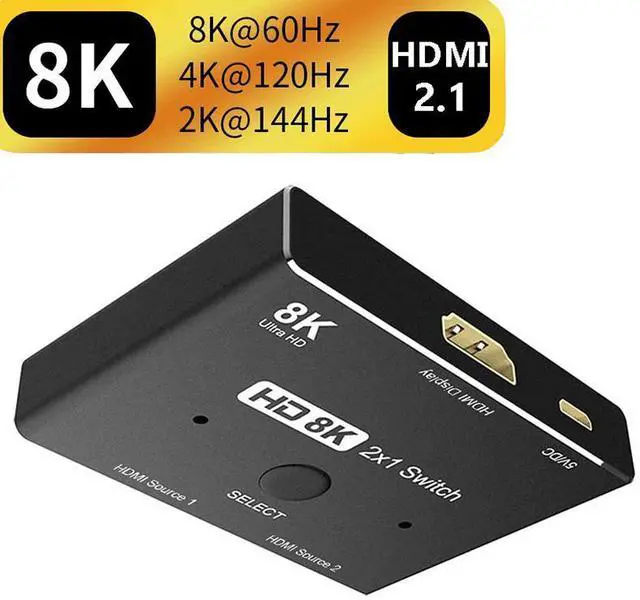 Main image of WRIARICH Ultra HD 8K Switcher , HDMI 2.1 Switcher 2 in 1 out 8K@60Hz 4K@120Hz Ultra HD KVM Switcher 2x1 Adapter for PS4/5 TV Box HDTV Xbox Projector
