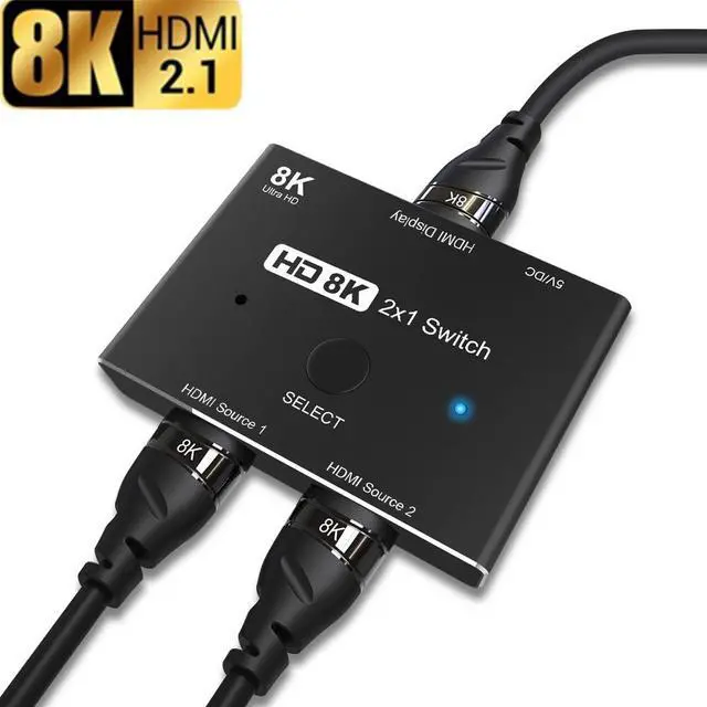Main image of WRIARICH Ultra HD 8K Switcher HDMI-Compatible 2.1 Switch Splitter 2 in 1 Out 8K@60Hz 4K@120Hz High Speed 48Gbps Switch Adapter For PS4/5 TV Box HDTV Xbox Projector