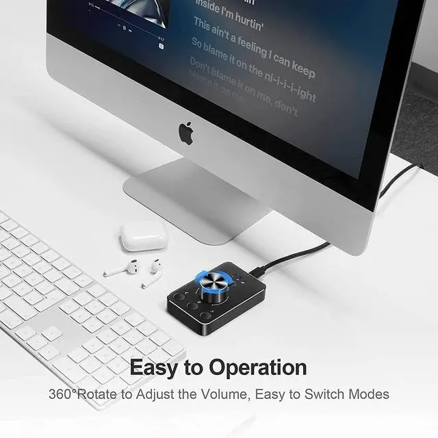 Alt view image 7 of 7 - WRIARICH USB Computer Volume Controller Bluetooth-compatible Multimedia PC Speaker External Audio Volume Control Adjust Knob with Cable