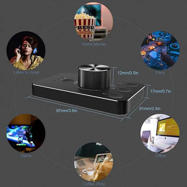 Alt view image 6 of 7 - WRIARICH Volume Control Knob USB Computer Speaker Controller One-key Mute with Play Pause Skip Volume Control Audio Adjust