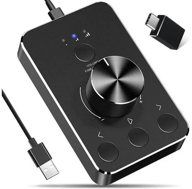 Main image of WRIARICH Volume Control Knob USB Computer Speaker Controller One-key Mute with Play Pause Skip Volume Control Audio Adjust
