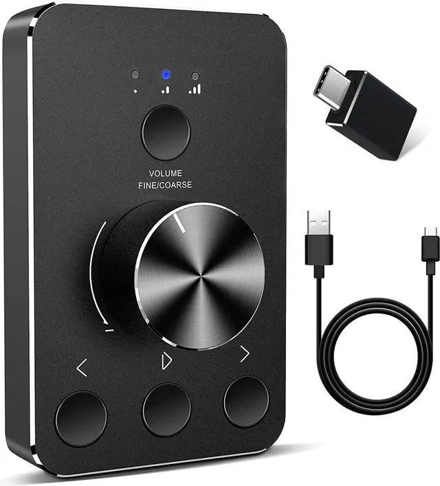 Main image of WRIARICH Multimedia Controller Knob with Mic-Mute Function and Safe Volume Range Setting, USB C Port Audio Adjuster Volume Controller Compatible with Win 7/8/10/11 and Mac OS
