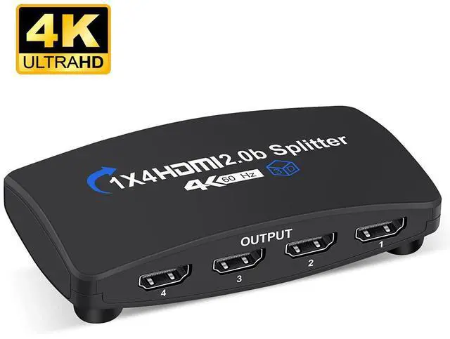 Main image of WRIARICH Hdmi Splitter 4K@60Hz,LUOM Hdmi Splitter 1 in 4 Out for 4 Monitors Duplicate/Mirror, Four Hdmi Adapter for 4 Monitors Support HDCP2.2, 10.5Gbps, Full HD 1080P 3D