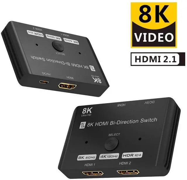 Main image of WRIARICH New 8K Switcher LUOM HDMI 2.1 Switch Splitter 2in 1Out/1in 2Out Ultra HD 8K@60Hz 4K@120Hz High Speed 48Gbps Switch Adapter with Switch Button for Computer Laptop