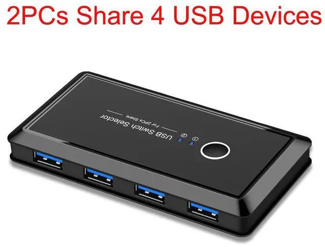 Main image of WRIARICH USB Switch Selector, USB Switch Selector with 2 Pack USB3.0 A to A Cable Selector 2 Computers Share 4 USB Devices USB Switcher Box for Mouse Keyboard Scanner Printer PCs Projector