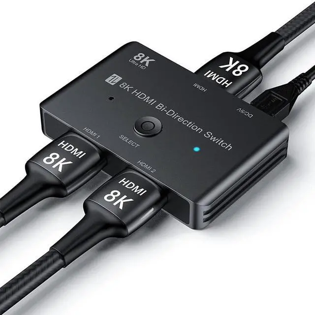 Main image of WRIARICH HDMI 2.1 Ultra 8K Bi-Directional Switch 8K@60Hz 4K@120Hz 1in 2out 2in 1out High Speed 48Gbps Splitter(Singal Display) Converter Compatible with Xbox X PS5 Blue