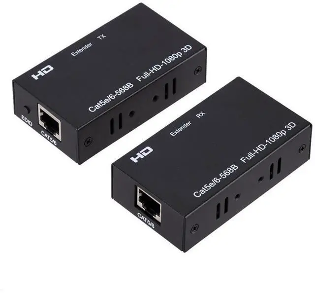 Main image of WRIARICH 196ft/60m HDMI Extender Over Cat 5e/6, 1080P HDMI Ethernet Extender Adapter Support 3D, EDID, Deep Color, Compatible with DVD, Fire Stick, Roku, PS5 (Tx + Rx)