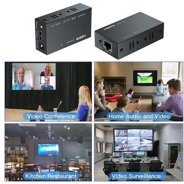 Alt view image 5 of 7 - WRIARICH HDMI Extender Over CAT5/6(196ft/60m) (Transmitter and Receiver)