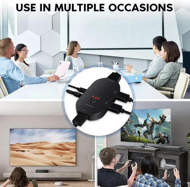 Alt view image 6 of 7 - WRIARICH HDMI Switch 8K 3 in 1 Out HDMI 2.1 Switcher 3 Port with Remote Control Support 8K 60Hz 1080 120Hz HDCP 2.3 Ultra HD 3D for Xbox PS4 PS5 UHD TV Monitor Projector