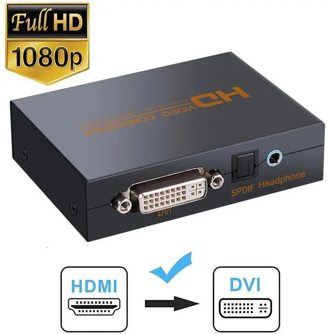 Main image of WRIARICH HDMI to DVI (DVI-D) Audio Extractor Converter with 3.5mm Optical SPDIF Toslink + L/R Stereo Audio Adapter for PS3/4/Xbox/Roku/DVD Player/Laptop/Sky HD Box/HDTV/STB