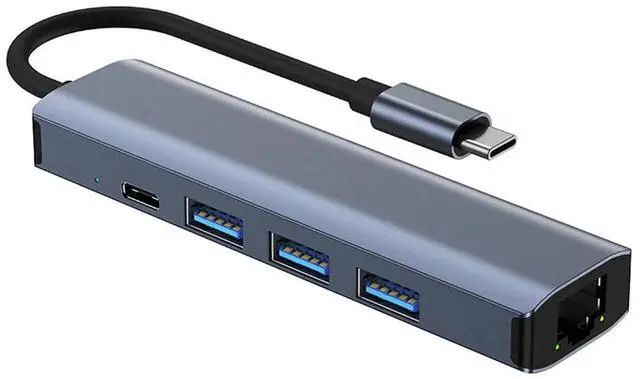 Main image of WRIARICH Type C Hub Multiport Adapter 6-in-1 USB Dongle for MacBook Pro Air, Gigabit Ethernet with 4K HDMI, 3*USB3.0,, 100W PD, Gigabit Ethernet Compatible for Windows/Mac/iPad