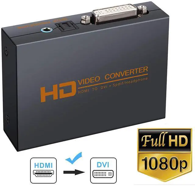 Main image of 1080P HDMI to DVI and Optical TOSLINK SPDIF + 3.5mm Stereo Audio Extractor Converter Adapter(HDMI Input, DVI + Optical Toslink SPDIF Audio Output) for PS3/4/Xbox/Roku/DVD Player/Laptop/Sky HD Box/HDTV