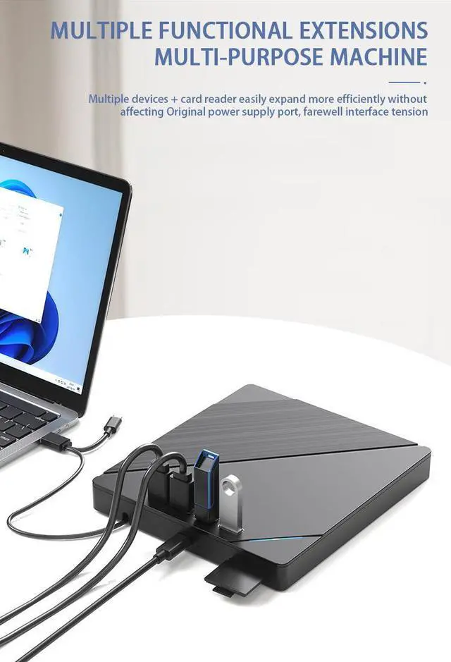 Alt view image 3 of 7 - WRIARICH External CD/DVD Drive for Laptop, DVD Player for Laptop, 7 in 1 USB 3.0 Ultra-Slim Portable, CD Burner External Disk Drive Optical Compatible with Desktop Mac,Windows 11/10/8/7 Linux
