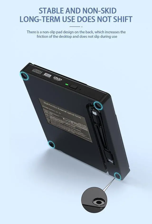 Alt view image 6 of 7 - WRIARICH External CD/DVD Drive for Laptop, DVD Player for Laptop, 7 in 1 USB 3.0 Ultra-Slim Portable, CD Burner External Disk Drive Optical Compatible with Desktop Mac,Windows 11/10/8/7 Linux