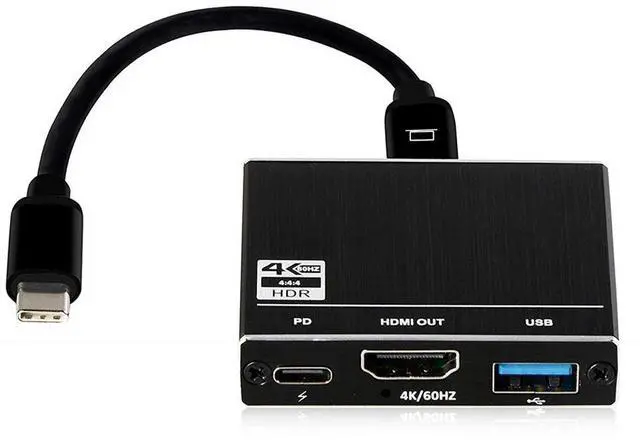 Main image of 3 in 1 USB C Adapter with 4K 60Hz HDMI, 100W PD, USB A 3.0 for MacBook Pro/Air, Hub Multiport Adapter, Type C Hub for Laptops and Other USB C Devices, for Compatible with Nintendo Switch MacBook